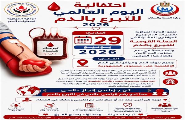 بالتزامن مع اليوم العالمي.. «الشباب والرياضة» بسوهاج تطلق حملة للتبرع بالدم.. اليوم