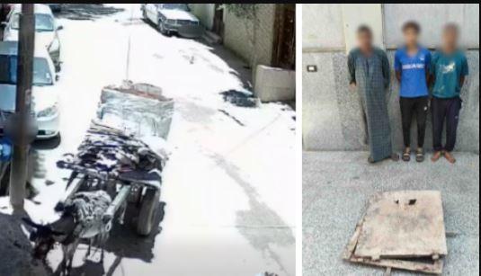 ضبط شخصين وتاجر خردة بتهمة سرقة غطاء صرف صحي في أسيوط
