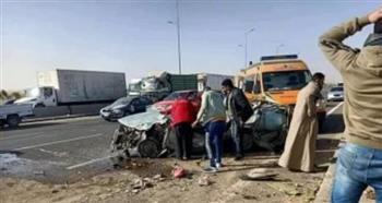 إصابة 6 مواطنين فى حادث تصادم بطريق أسيوط الغربى