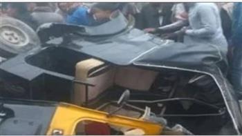 إصابة 3 أشخاص في حادث تصادم توك توك ودراجة نارية بالدقهلية