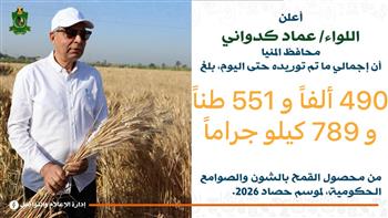   محافظ المنيا يعلن تخطي المستهدف من توريد القمح بنسبة 15% 