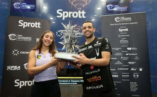 مصطفى عسل وهانيا الحمامي في صدارة التصنيف العالمي للاسكواش