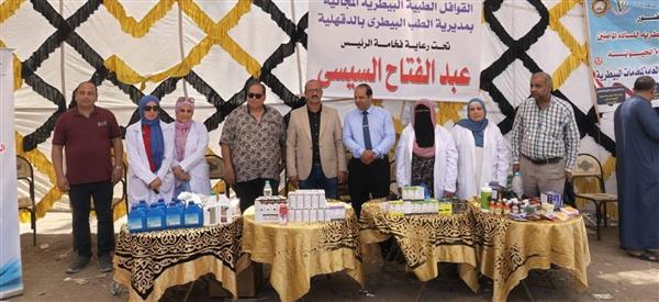 بحضور محافظ الدقهلية تسيير قافلة طبية بيطرية مجانية بقرية نشا بمركز نبروه