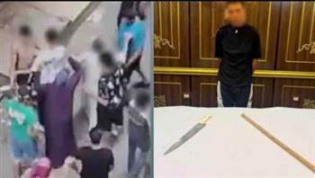 ضبط عامل جراج هدد الأهالي بسلاح أبيض في الجيزة