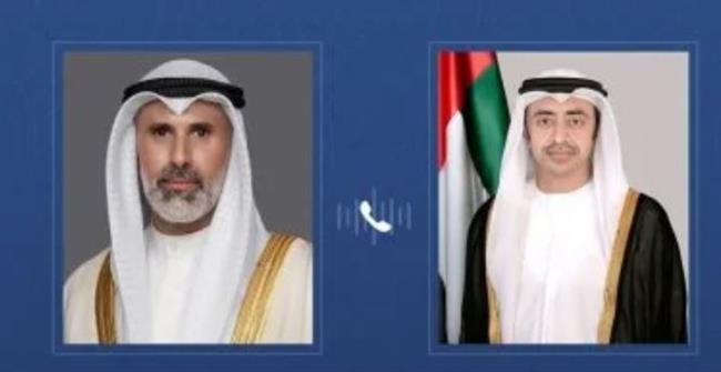وزير الخارجية الإماراتي يبحث هاتفياً مع نظيره الكويتي الأوضاع الراهنة بالمنطقة