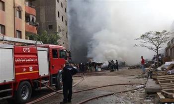إخماد حريق اندلع داخل مخزن خردة فى أبو النمرس