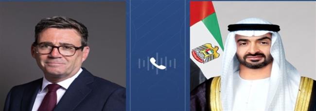 رئيس الإمارات يبحث هاتفيًا مع رئيس وزراء المملكة المتحدة سبل تعزيز العلاقات الثنائية