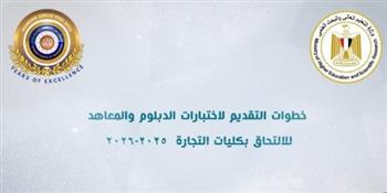   التعليم العالي: فيديو يوضح خطوات التقدم لاختبارات الدبلومات والمعاهد الفنية المؤهلة للالتحاق بكليات التجارة