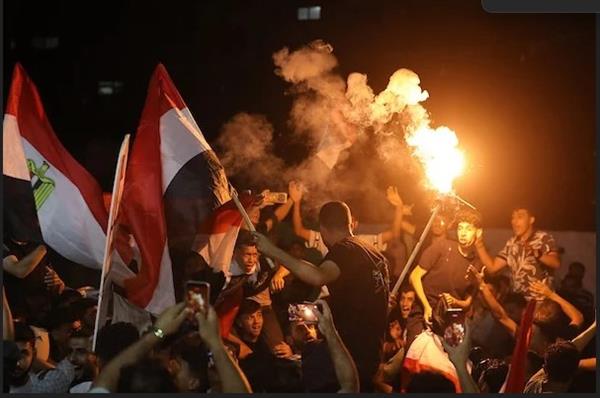 احتفالات في غزة بفوز منتخب مصر على أستراليا والتأهل لدور الـ16