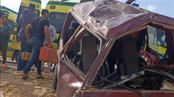 إصابة 12 عاملاً في انقلاب سيارة نقل بالعمالة الزراعية في أبو المطامير بالبحيرة