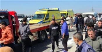 إصابة شخصين في حادث تصادم سيارة محملة بالدقيق بأخرى ربع نقل بالغربية