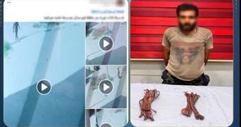 ضبط سارق كابلات الإنارة بالفيوم 