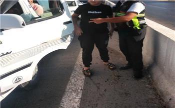 ضبط طفل يقود سيارة ميكروباص بطريق طنطا - كفرالشيخ الدولي