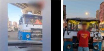   ضبط سائق ميكروباص بالقاهرة بعد سيره عكس الاتجاه