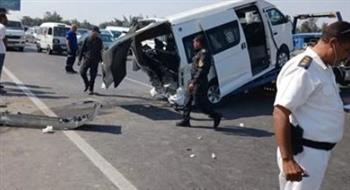 مصرع شخصين وإصابة 4 في انقلاب ميكروباص بالطريق الدائري بالبساتين