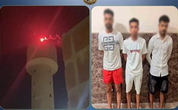   ضبط 3 أشخاص أشعلوا ألعابًا نارية أعلى محطة مياه بالقليوبية