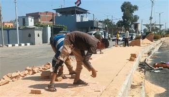   إنترلوك وشاشات حديثة.. تطوير مدخل كفرالشيخ الرئيسي
