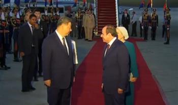   الرئيس السيسي يرحب بنظيره الصيني: الشعب المصري يكن كل المحبة والود للشعب الصيني