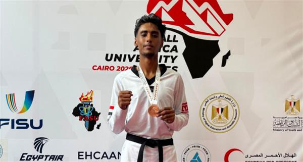 محمد عادل يحصد البرونزية لجامعة بنها فى البطولة الإفريقية للتايكوندو