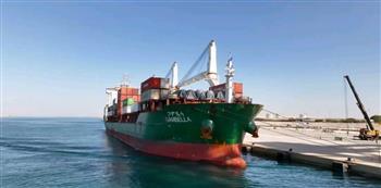 بدء التشغيل التجريبي لمحطة البضائع بميناء السخنة باستقبال السفينة GAMBELLA