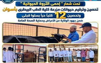   تحصين وترقيم حيوانات مزرعة كلية الطب البيطري بأسوان