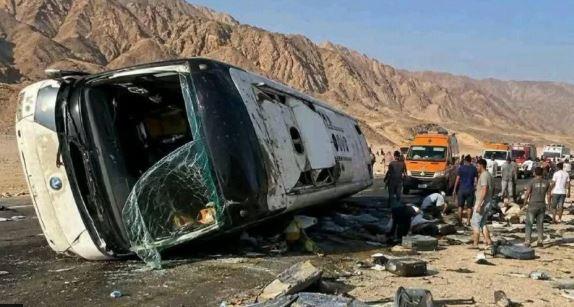 الصحة: 21 وفاة فى حادث أتوبيس جنوب سيناء
