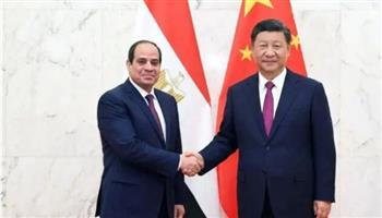 الرئيس السيسي ونظيره الصيني يؤكدان رفض مخططات تهجير الشعب الفلسطيني