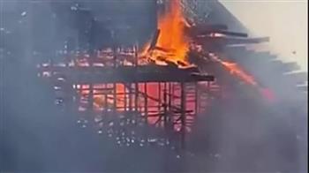    السيطرة على حريق شب بأرضية كوبري كلابشة بأسوان