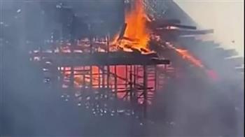  السيطرة على حريق شب بأرضية كوبري كلابشة بأسوان