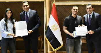   تكريم أبطال مصر.. مصطفى عسل وأمينة عرفي في ضيافة وزير الشباب والرياضة