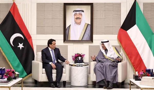 "المنفي" يبحث مع ولي عهد الكويت دعم المسار الانتخابي في ليبيا