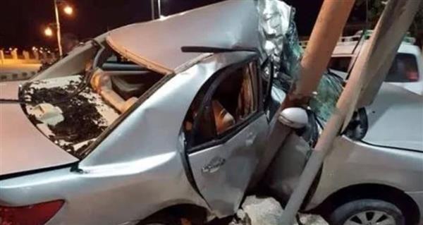 مصرع سيدة وإصابة زوجها في حادث اصطدام سيارة بعامود إنارة بالمنوفية