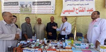   الطب البيطري بالدقهلية يعالج 1120 حيوانًا و7000 طائر في قافلة بقرية البشنيني
