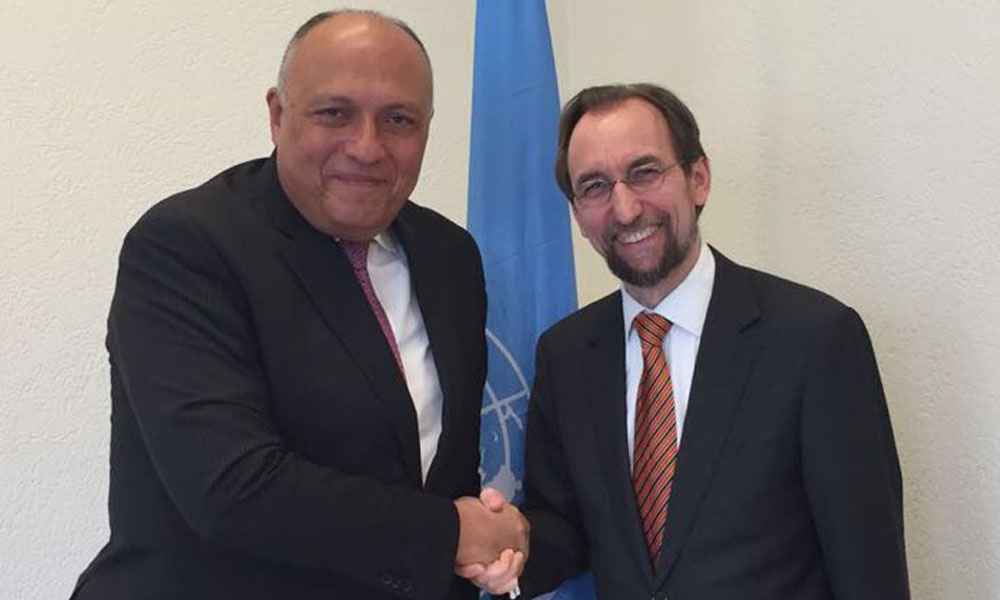   وزير الخارجية يلتقى بالأمير زيد بن رعد المفوض السامى لحقوق الإنسان في جنيف