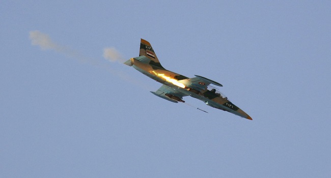   الطائرات الحربية التى أقلعت من قاعدة الشعيرات تقصف حمص الشرقى