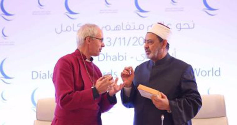   رئيس أساقفة لندن لشيخ الأزهر: نصلِّي دومًا من أجلكم  