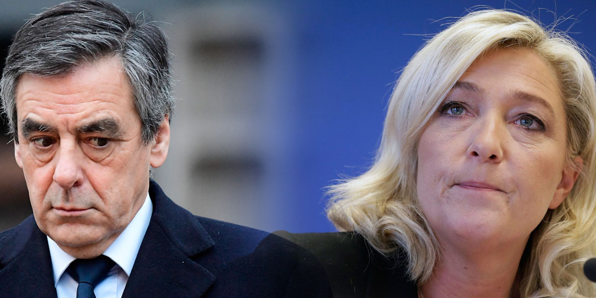   مرشحا الرئاسة الفرنسية فرانسوا فيون ومارين لوبن يلغيان فعالياتهما الإنتخابية غدا