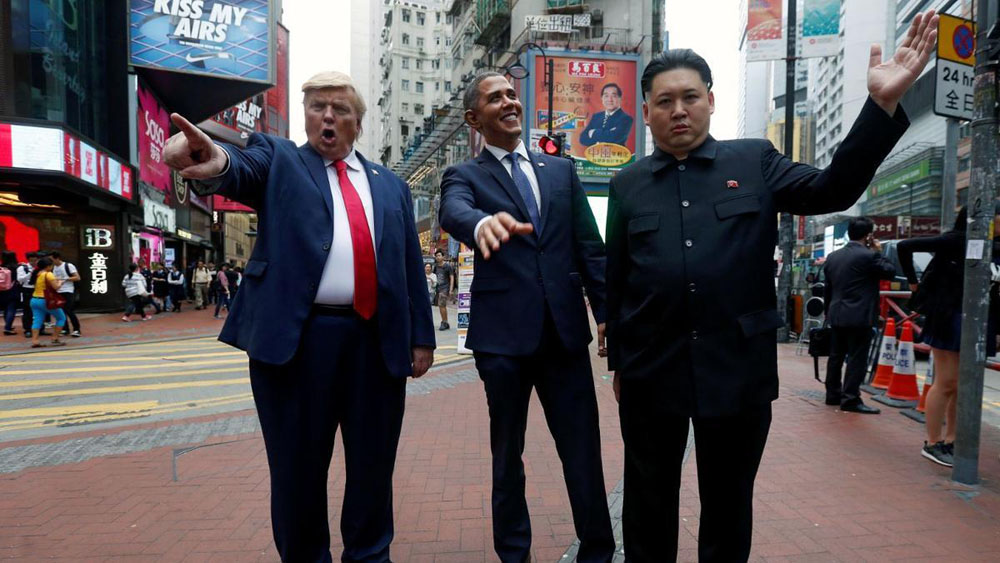   "أشباه" ترامب وأوباما وكيم في شوارع هونغ كونغ
