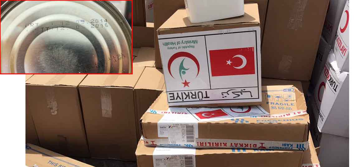   فضيحة.. تركيا ترسل لليمنيين مواد إغاثية فاسدة ومنتهية الصلاحية