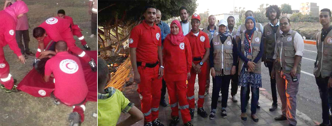   ماذا يفعل الهلال الأحمر المصرى على كورنيش الصعيد