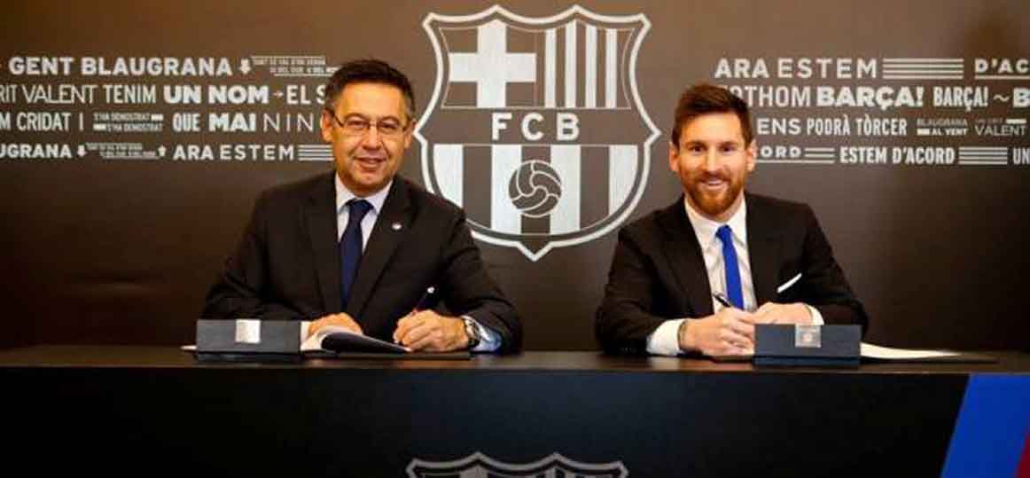   برشلونة يعلن تجديد عقد ميسي حتى 2021
