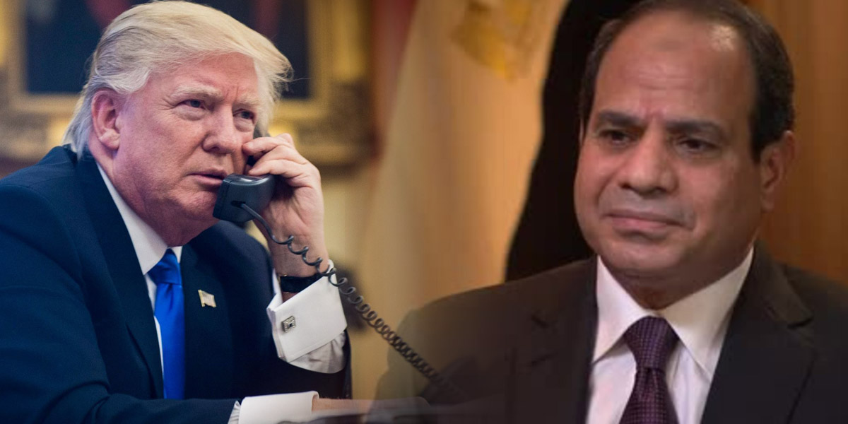   السيسى يتلقى إتصالا هاتفيا من ترامب يقدم فيه التعازى لضحايا الحادث الإرهابى بالعريش
