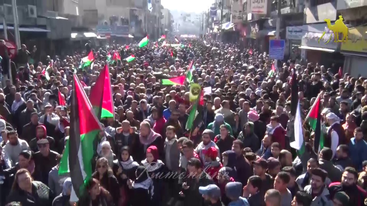   مسيرة حاشدة للأردنيين وسط عمان دعما للقدس
