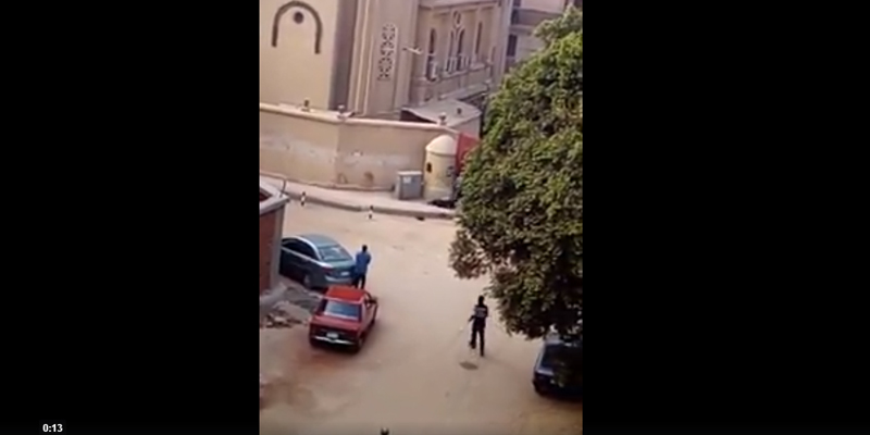   انفراد.. فيديو لحظات تبدال إطلاق النار بين الإرهابيين والشرطة بمحيط كنيسة حلوان