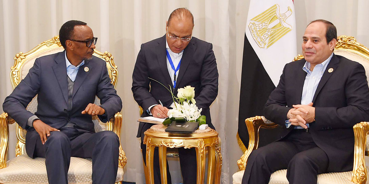   الرئيس عبد الفتاح السيسى يستقبل نظيره الرواندى على هامش فعاليات منتدى أفريقيا