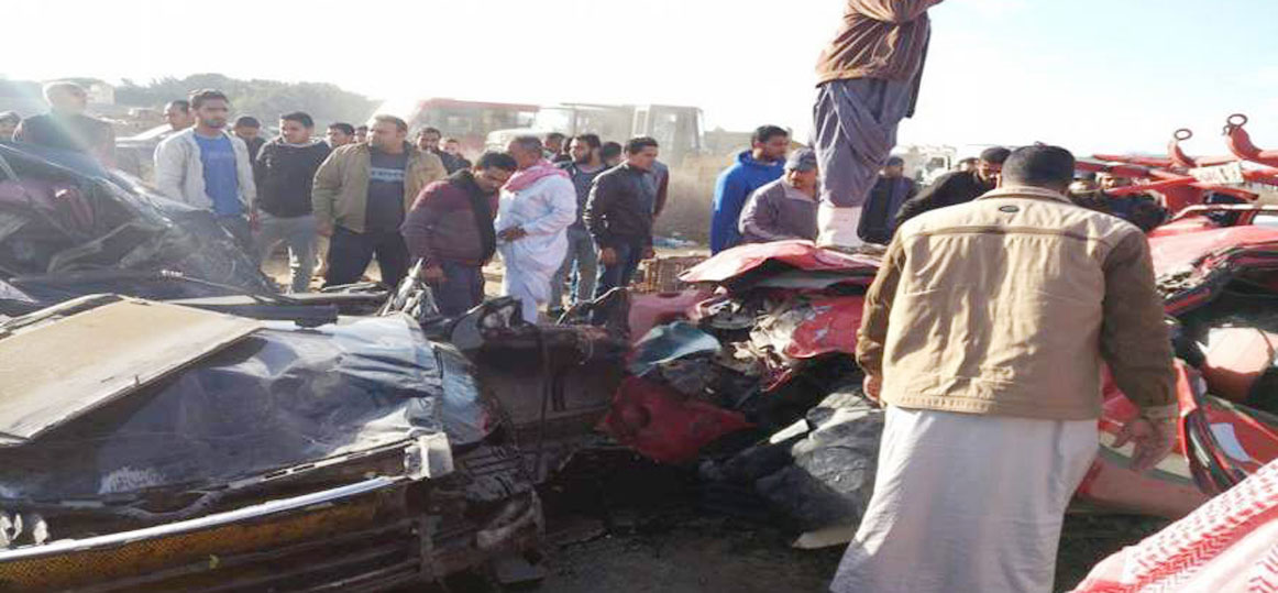   عاجل|| مصرع 3 أشخاص فى حادث تصادم علي صحراوي بنى سويف