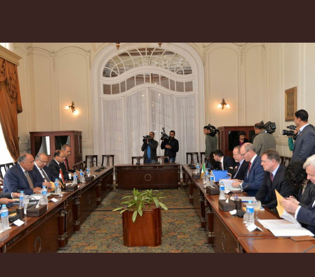  وزير الخارجية يعقد جلسة مباحثات مع وزير خارجية أيرلندا فى القاهرة