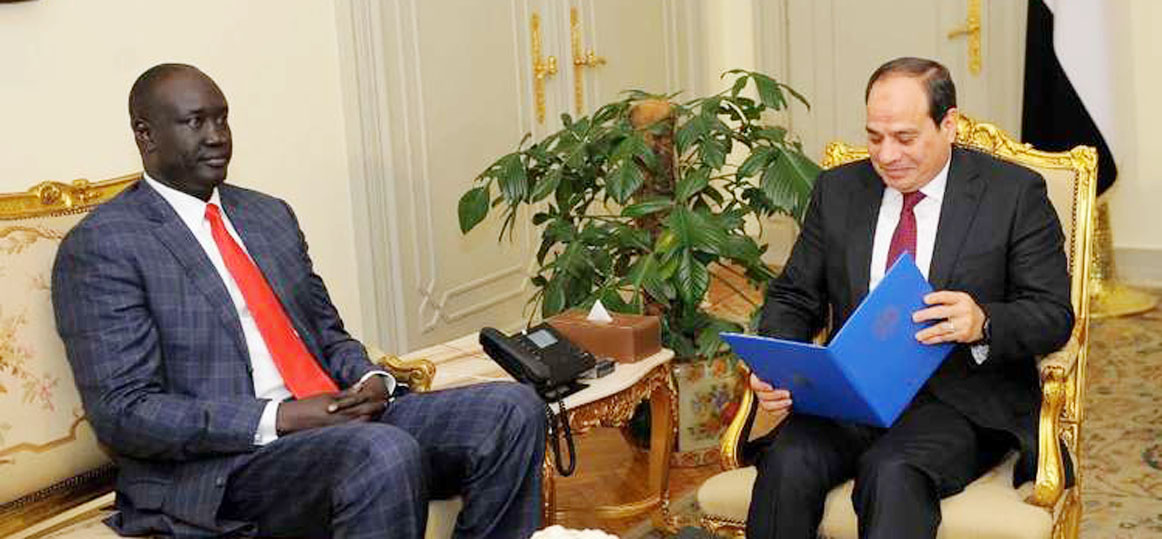   الرئيس السيسى يتلقى رسالة من رئيس جنوب السودان سلفا كير