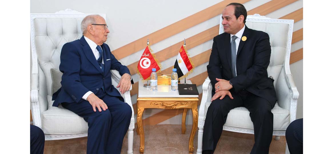   الرئيس السيسى يلتقي على هامش القمة العربية بالرئيس التونسي