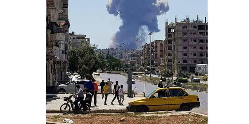   فى ثانى أيام رمضان.. انفجارات ضخمة في مطار حماة بسوريا